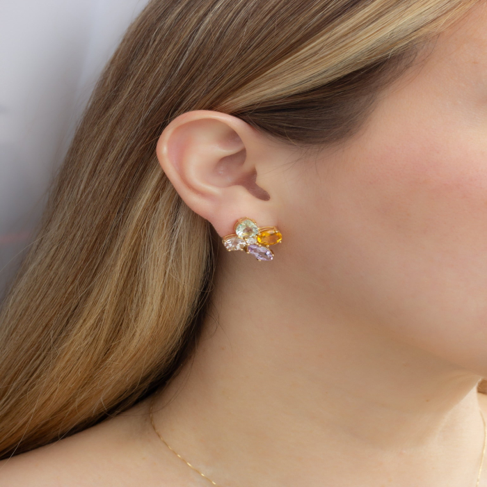 Pendientes Amatista Oro 18K