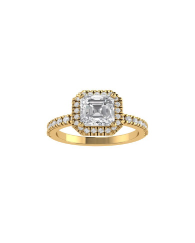 Asscher halo & pavè engagement ring Asscher halo & pavè engagement ring