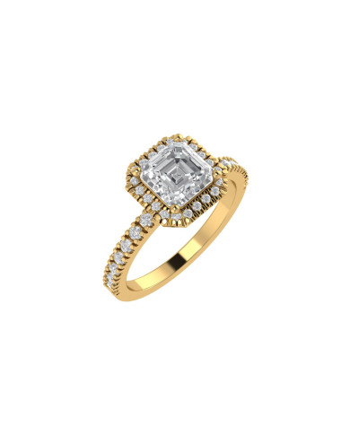 Asscher halo & pavè engagement ring Asscher halo & pavè engagement ring