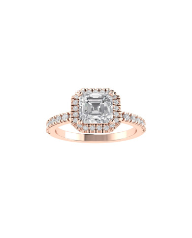 Asscher halo & pavè engagement ring Asscher halo & pavè engagement ring