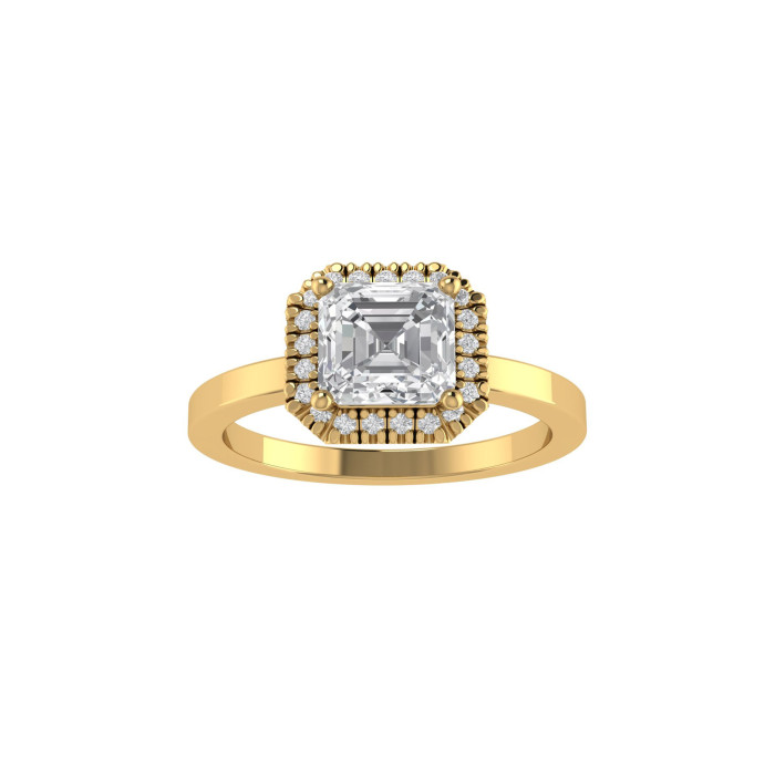 Asscher Halo engagement ring