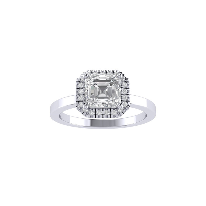 Asscher Halo engagement ring
