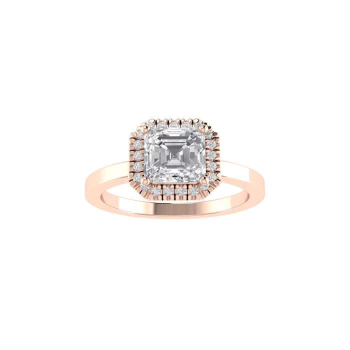Asscher Halo engagement ring