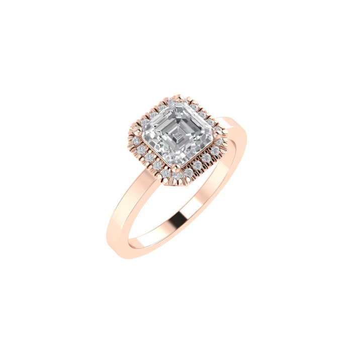 Asscher Halo engagement ring