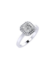 Asscher Halo engagement ring