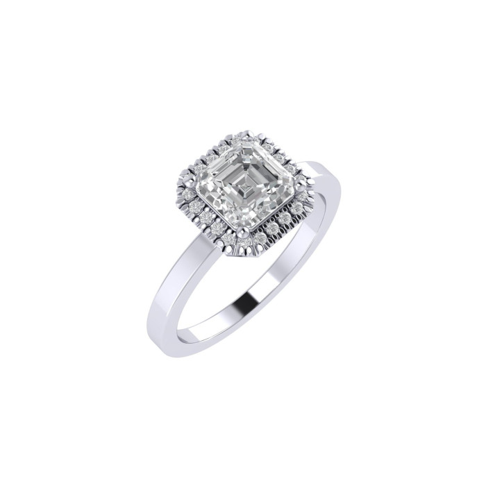 Asscher Halo engagement ring