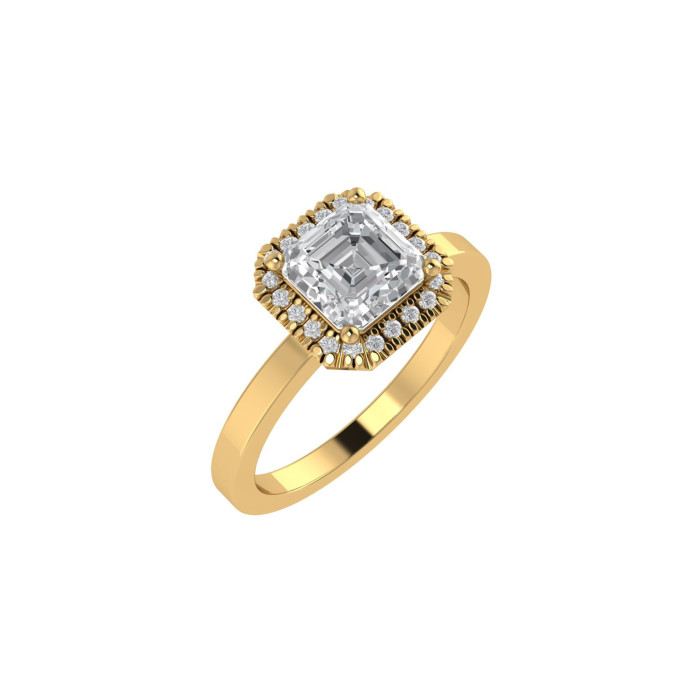 Asscher Halo engagement ring