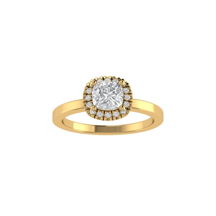Cushion Halo engagement ring 5mm