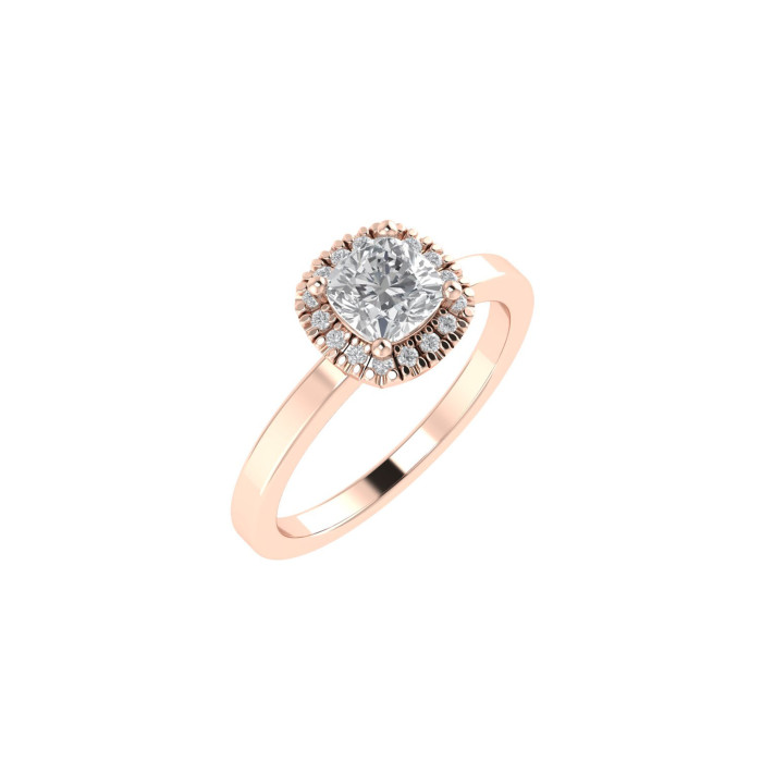 Cushion Halo engagement ring 5mm