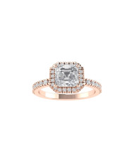 Cushion halo & pavè engagement ring 5mm