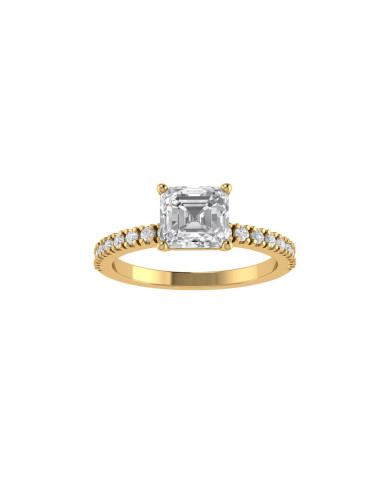 Cushion pavè engagement ring 5mm