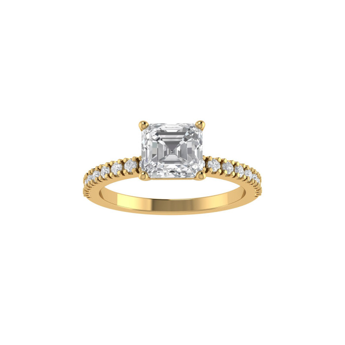 Cushion pavè engagement ring 5mm