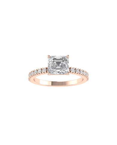 Cushion pavè engagement ring 5mm