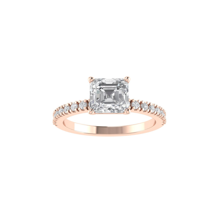 Cushion pavè engagement ring 5mm