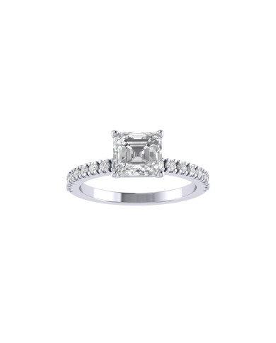 Cushion pavè engagement ring 5mm