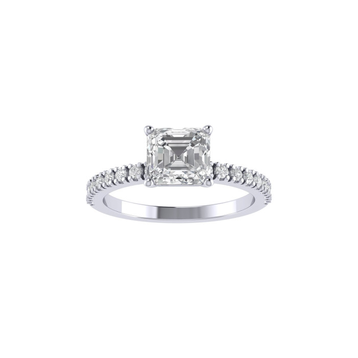 Cushion pavè engagement ring 5mm