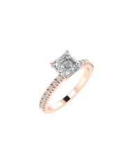 Cushion pavè engagement ring 5mm