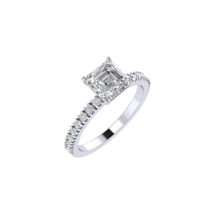 Cushion pavè engagement ring 5mm