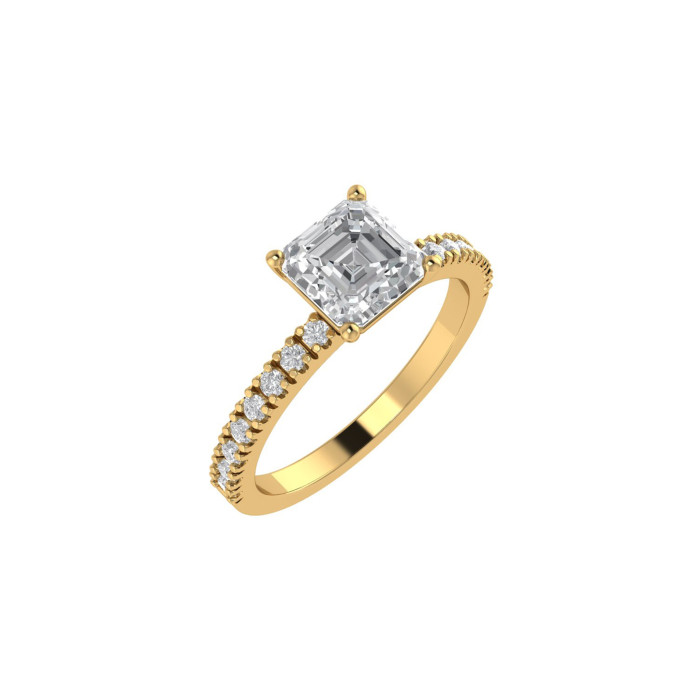 Cushion pavè engagement ring 5mm