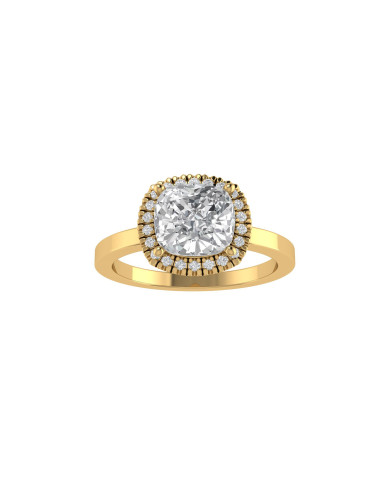 Cushion Halo engagement ring 7.1mm