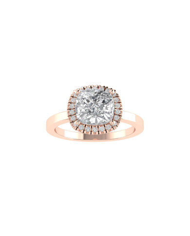 Cushion Halo engagement ring 7.1mm