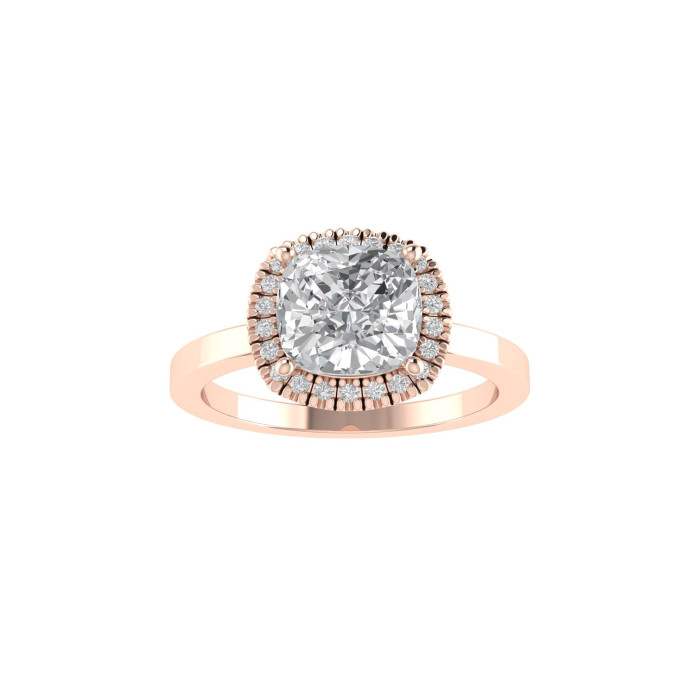 Cushion Halo engagement ring 7.1mm