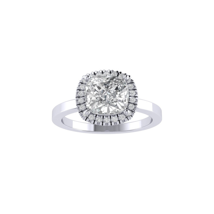 Cushion Halo engagement ring 7.1mm