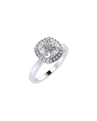 Cushion Halo engagement ring 7.1mm
