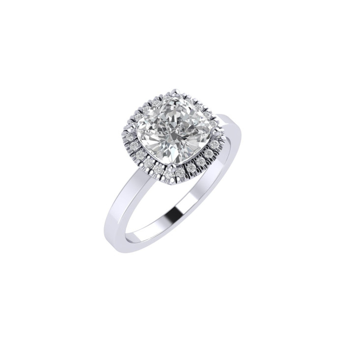 Cushion Halo engagement ring 7.1mm