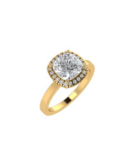 Cushion Halo engagement ring 7.1mm