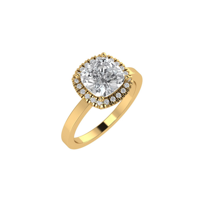 Cushion Halo engagement ring 7.1mm
