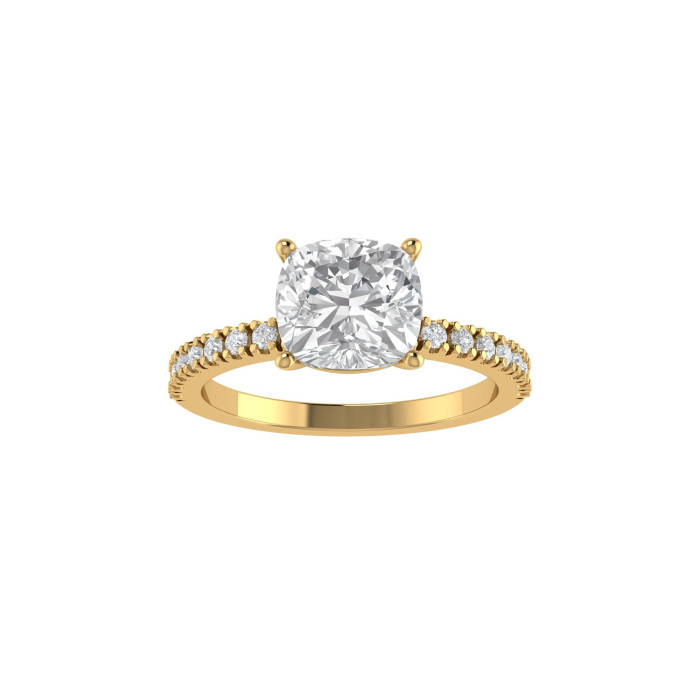Cushion Pavè engagement ring 7.1mm