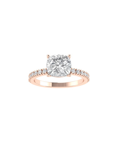 Cushion Pavè engagement ring 7.1mm