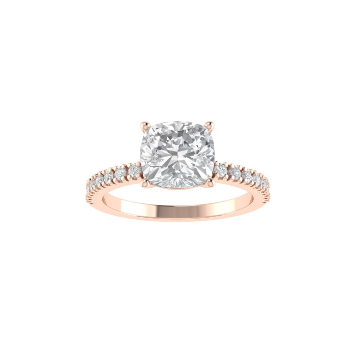 Cushion Pavè engagement ring 7.1mm