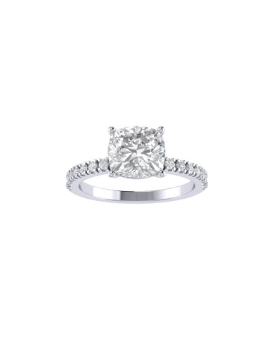 Cushion Pavè engagement ring 7.1mm