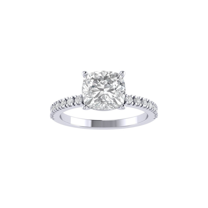 Cushion Pavè engagement ring 7.1mm