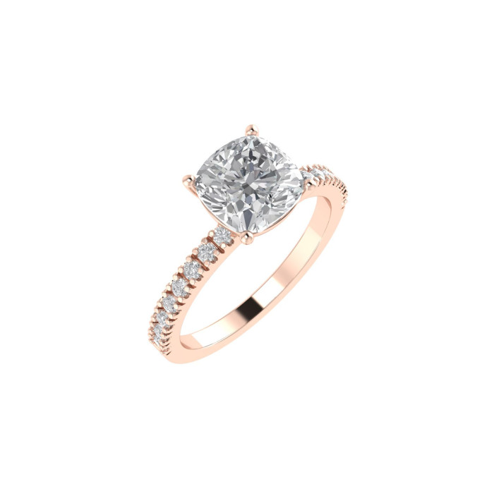 Cushion Pavè engagement ring 7.1mm