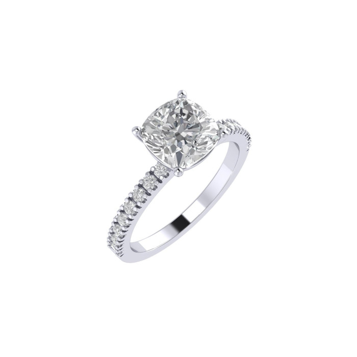 Cushion Pavè engagement ring 7.1mm