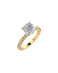 Cushion Pavè engagement ring 7.1mm