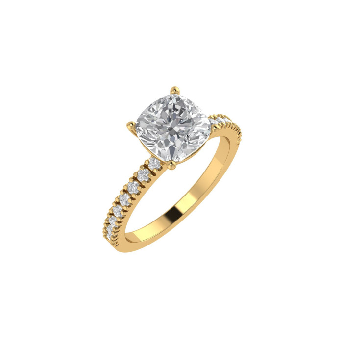 Cushion Pavè engagement ring 7.1mm