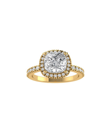 Cushion halo & pavè engagement ring 7.1MM Cushion halo & pavè engagement ring 7.1MM