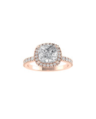 Cushion halo & pavè engagement ring 7.1MM