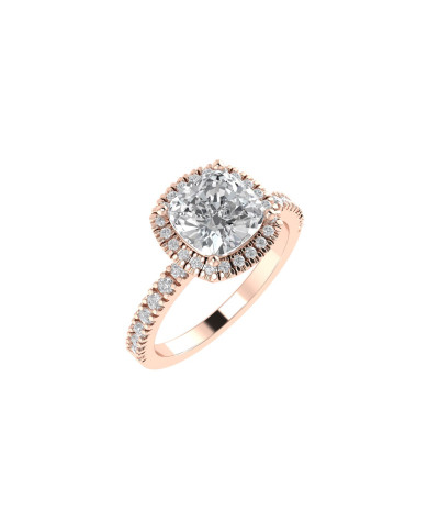 Cushion halo & pavè engagement ring 7.1MM Cushion halo & pavè engagement ring 7.1MM