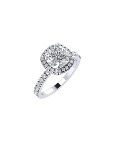 Cushion halo & pavè engagement ring 7.1MM Cushion halo & pavè engagement ring 7.1MM