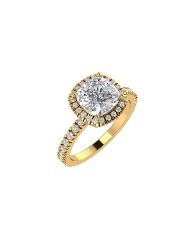 Cushion halo & pavè engagement ring 7.1MM Cushion halo & pavè engagement ring 7.1MM