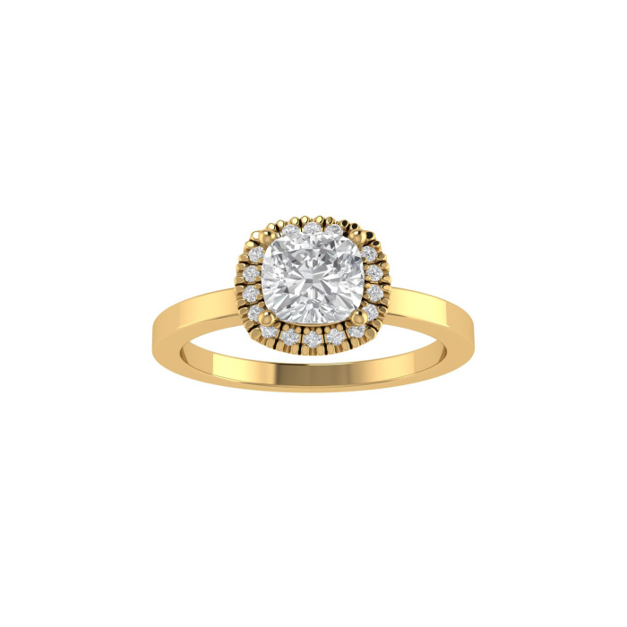 Cushion Halo engagement ring 5.6mm