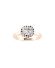 Cushion Halo engagement ring 5.6mm