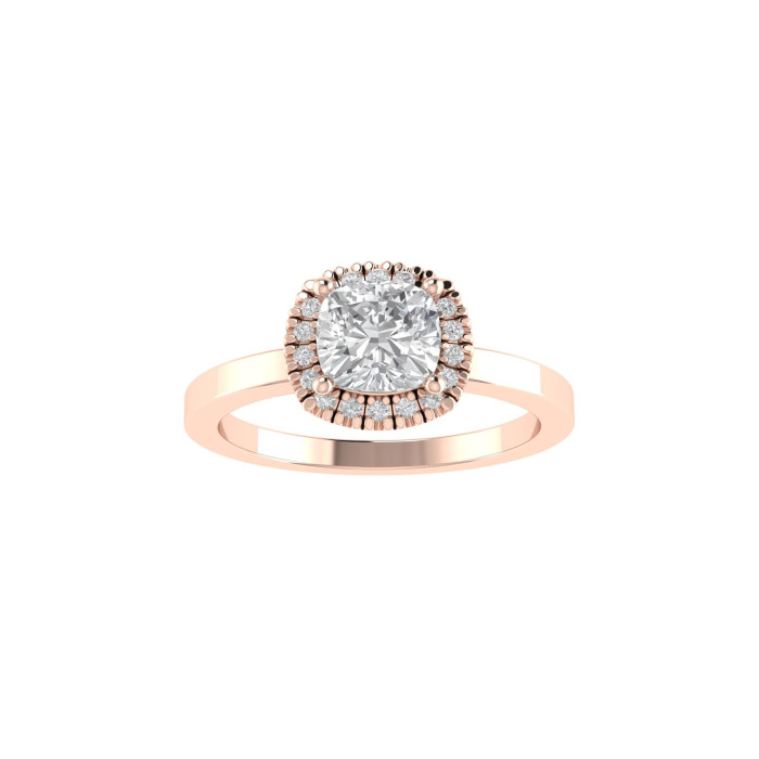 Cushion Halo engagement ring 5.6mm