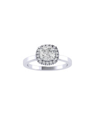 Cushion Halo engagement ring 5.6mm