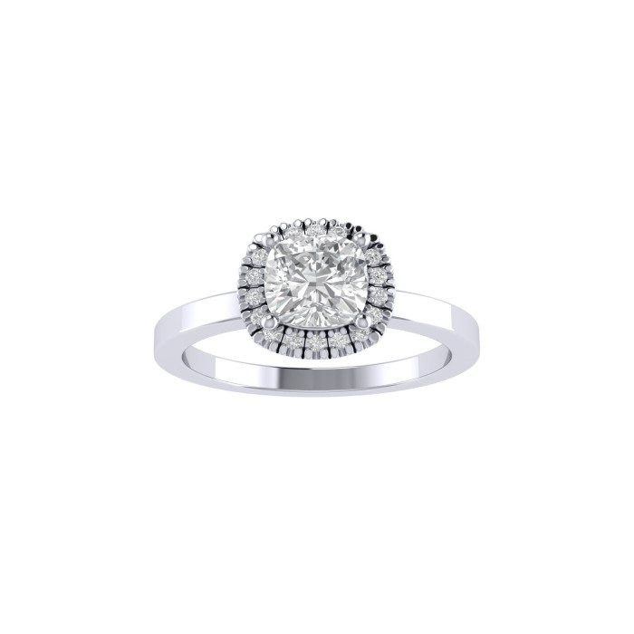 Cushion Halo engagement ring 5.6mm